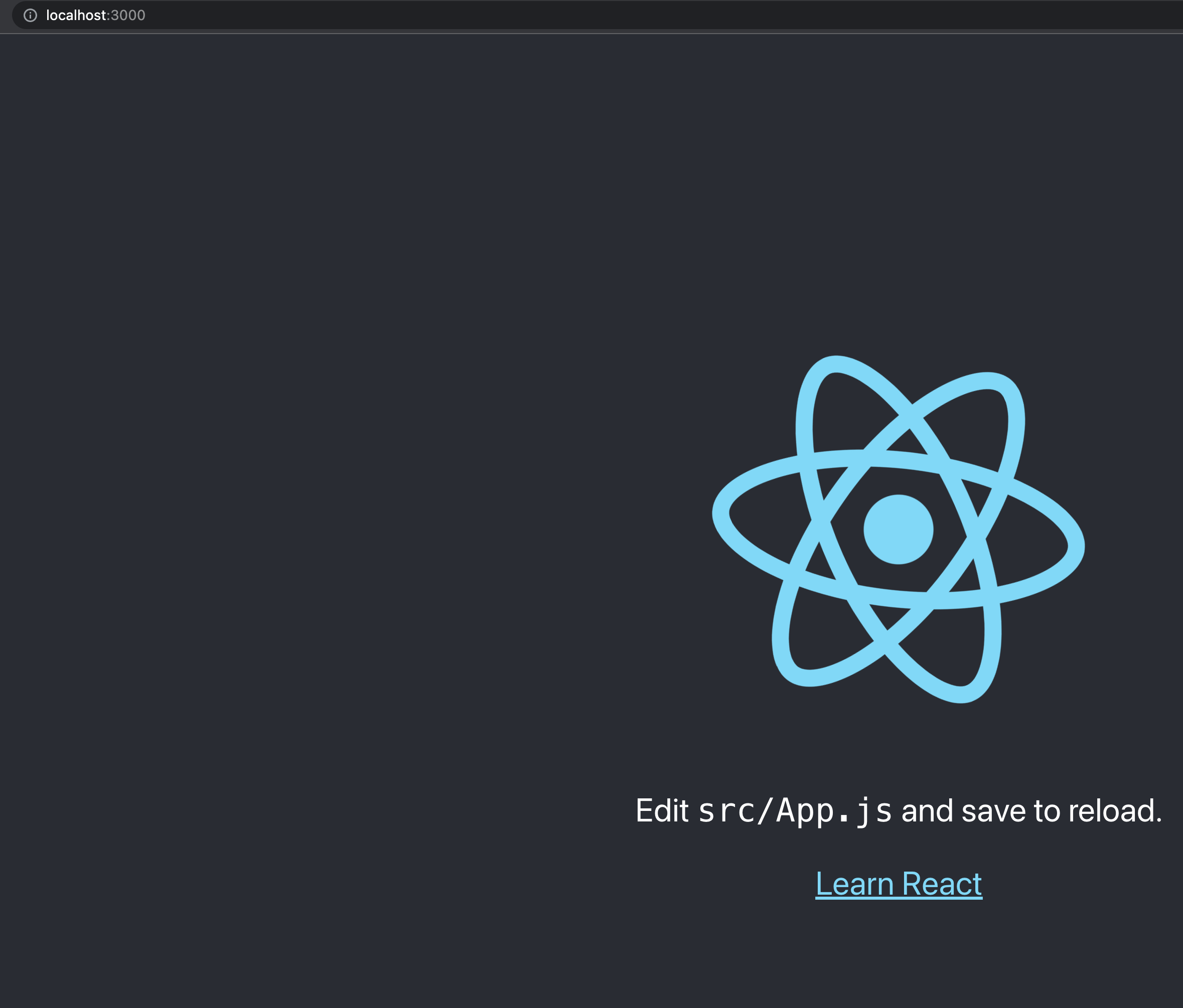 Initial ReactJs page